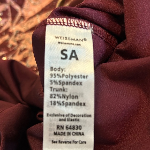 weissman dance costume contemporary lyrical burgundy maroon small jazz - Picture 6 of 6